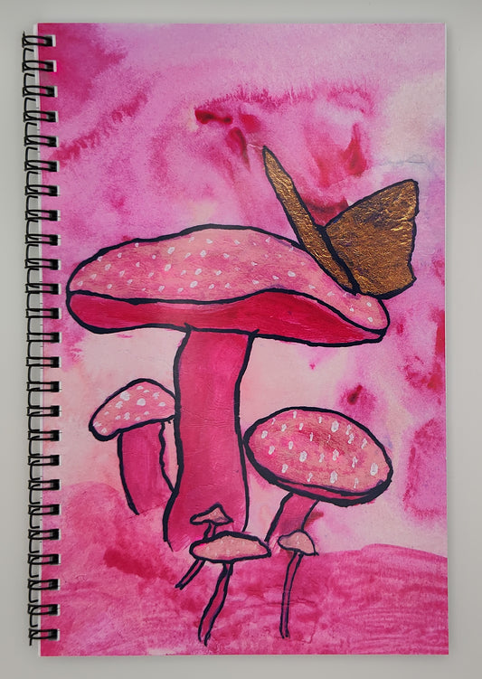 Pink Mushroom Fantasia Fine Art Notebook